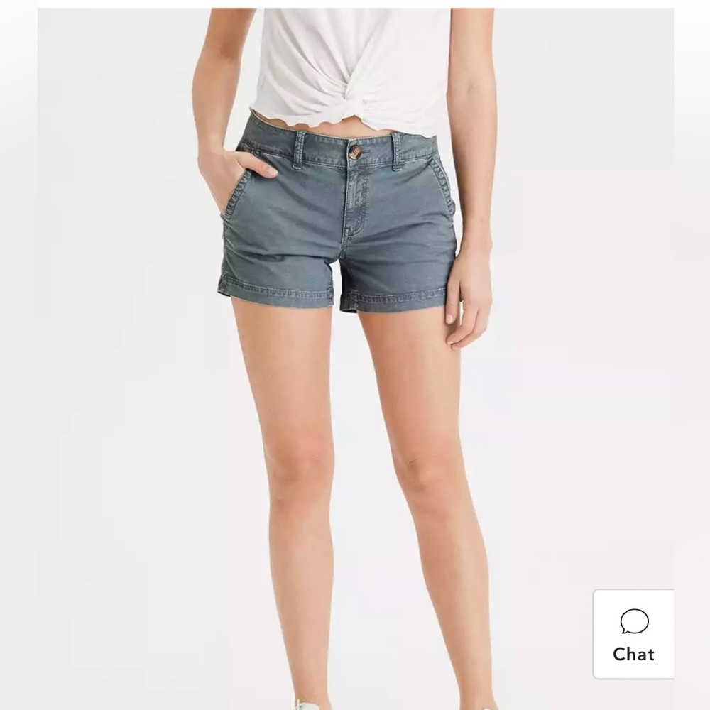 AE Khaki Midi Shorts in Navy Gray